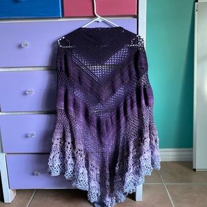 Hand crocheted Purple Passion Shawl